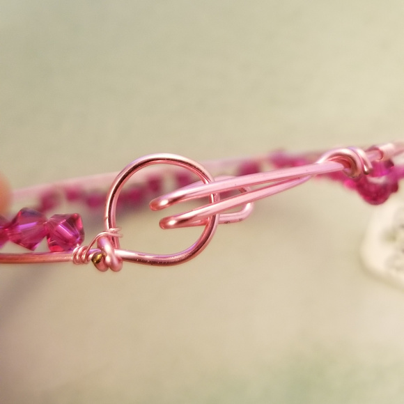 Isabella Robin Jewelry Nwt Handmade Fuchsia Wire Wrap Swarovski